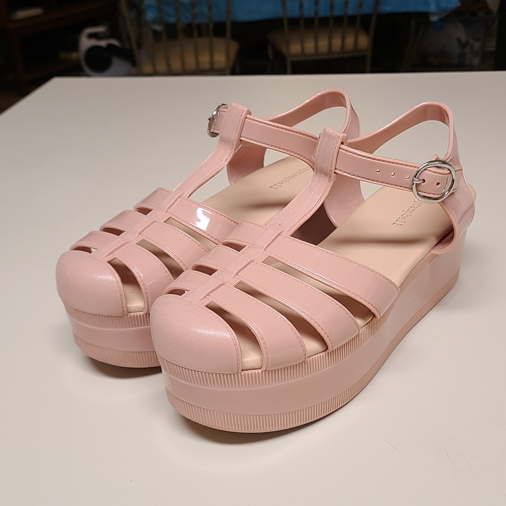 Jeffrey Campbell Candied fisherman chunky platform jelly sandals size 8
